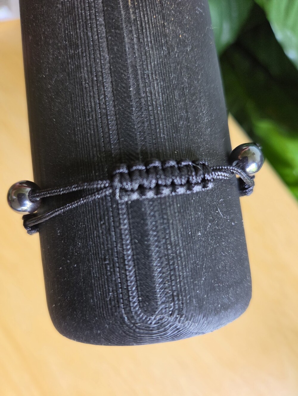 Hanscrafted Macrame Rhinestone Skeleton Skull Bracelet. Unisex. Adjustable. - Picture 3 of 5